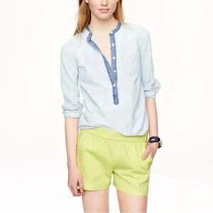 J. Crew Women's Size 6 Matelasse Textured Pull On Shorts Neon Lemon Lime A6063